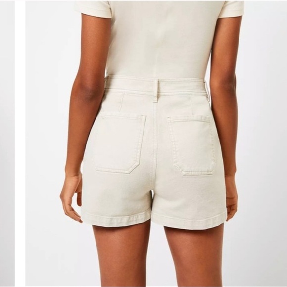 LOFT Shorts NEW Welt Pocket Denim Shorts in White/Light Pebble Size 32 - Picture 2 of 9